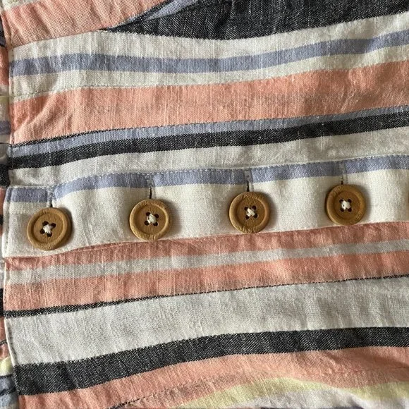 FREE PEOPLE Women's Pink Striped Strapless Maxi Fit + Flare - Picture 5 of 6